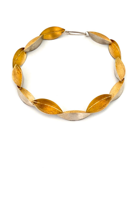 Arek Wolski Poland vintage sterling silver gilt choker necklace Modernist jewelry design