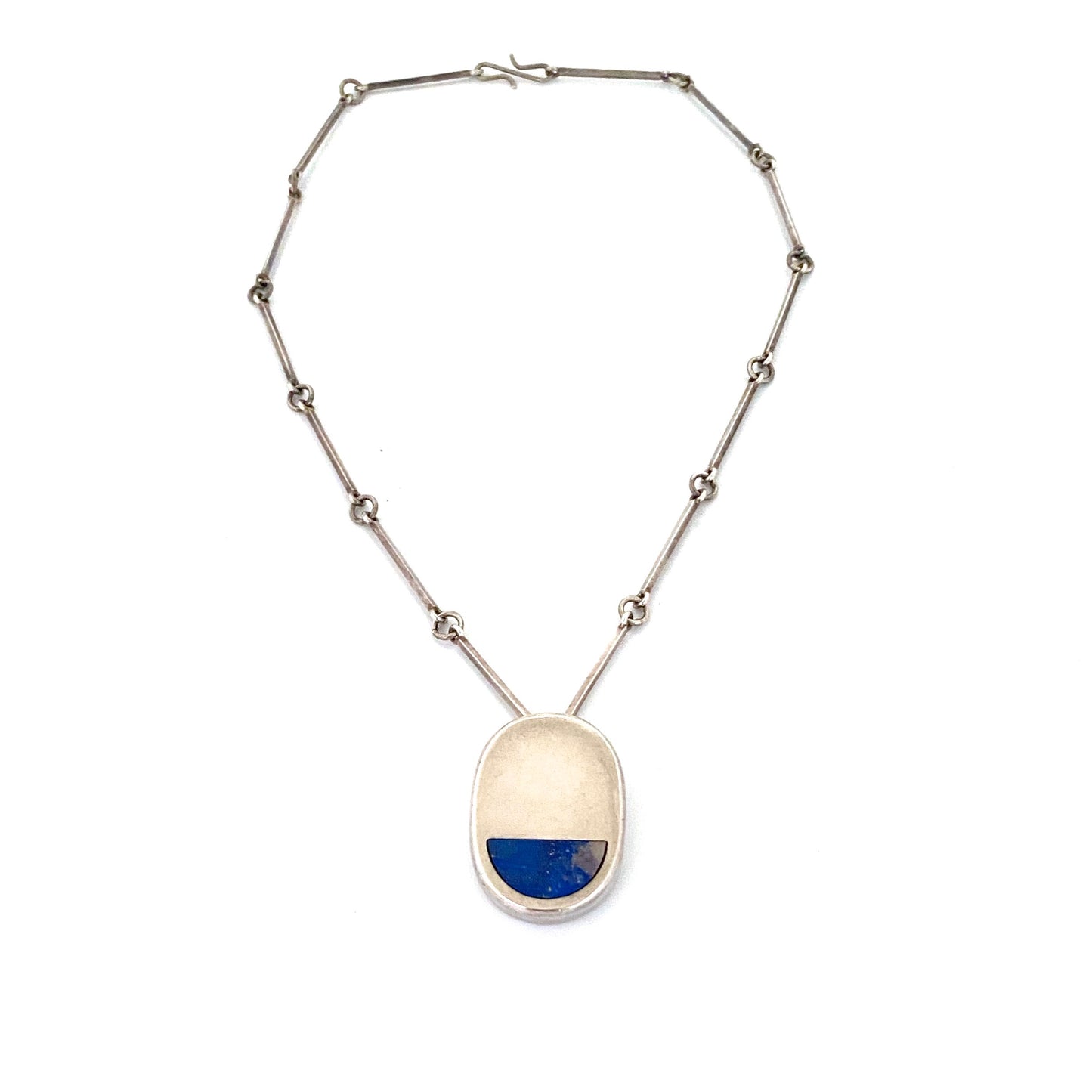 Arne Johansen silver & lapis lazuli pendant necklace