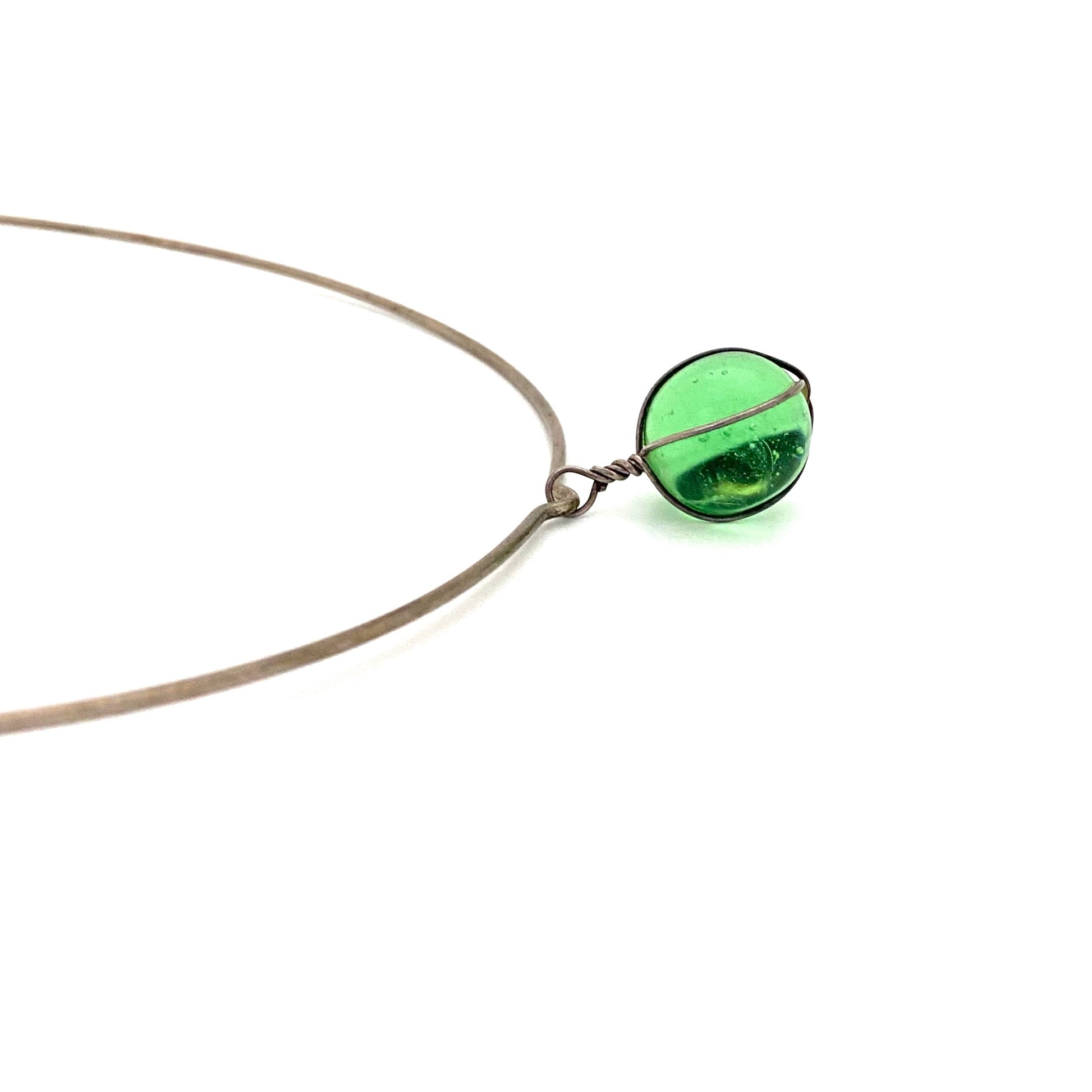 profile Bent Knudsen Denmark vintage silver glass sphere choker necklace Scandinavian Modernist jewelry design