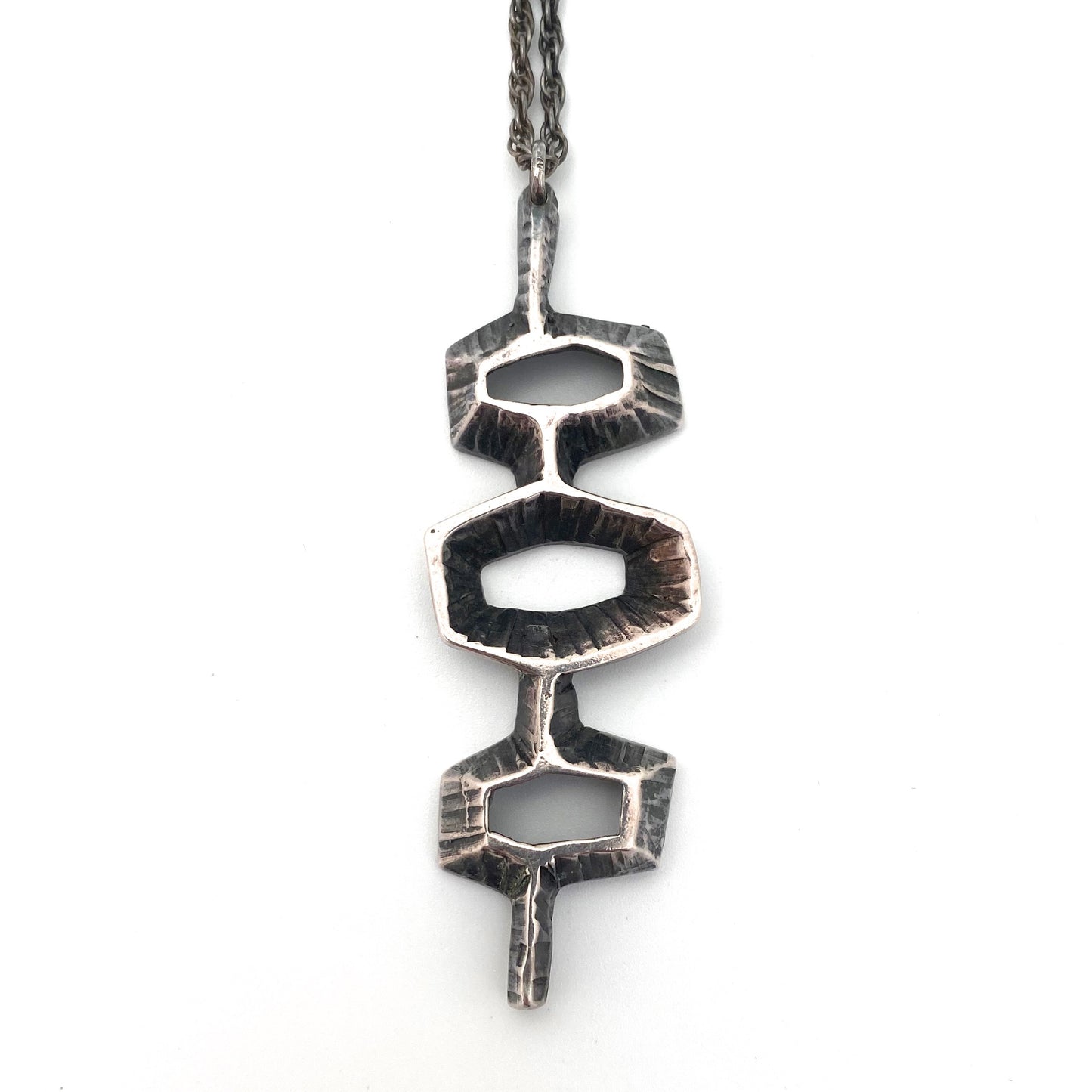 Bernard Chaudron large brutalist openwork pendant