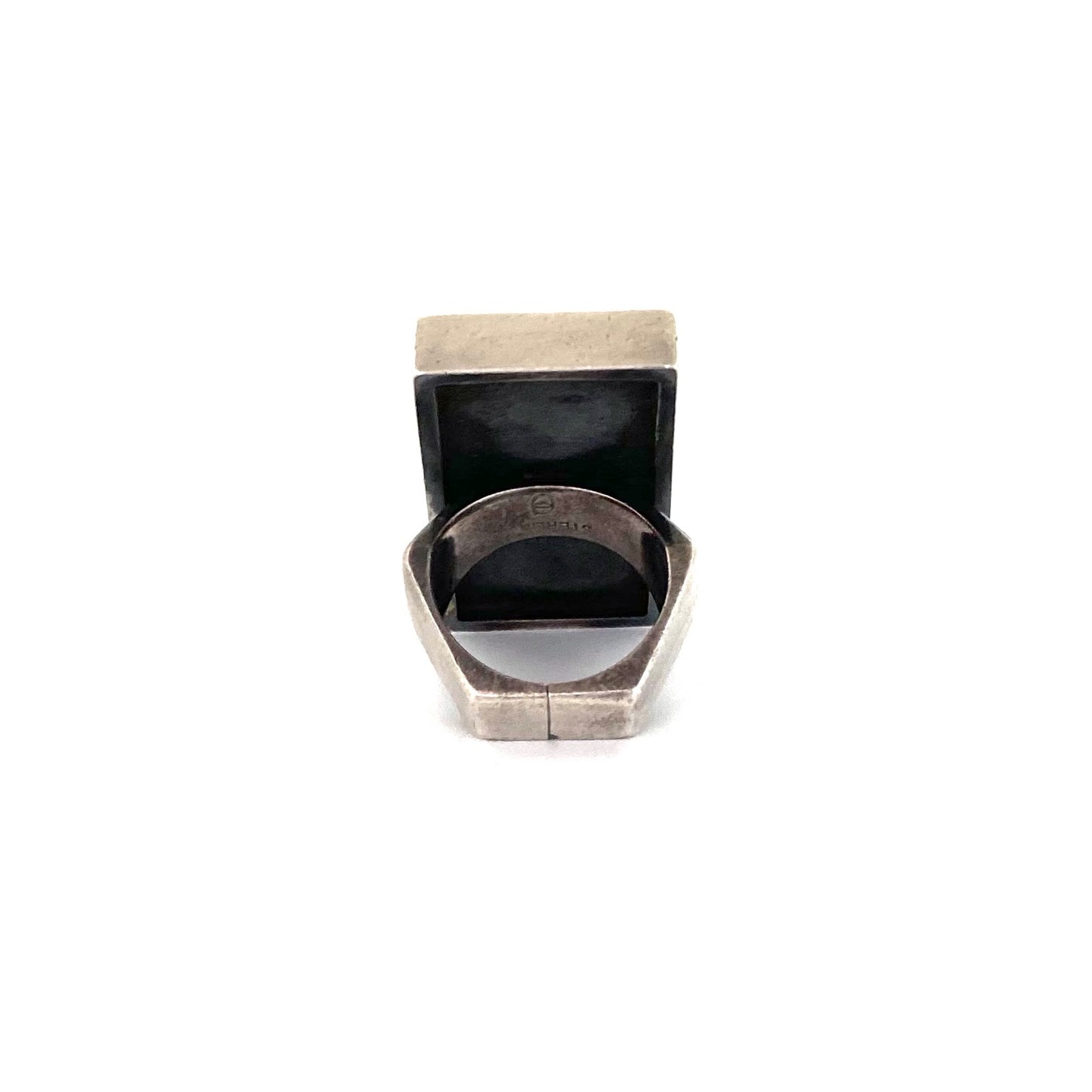 Bernard Chaudron extra large silver & resin enamel ring