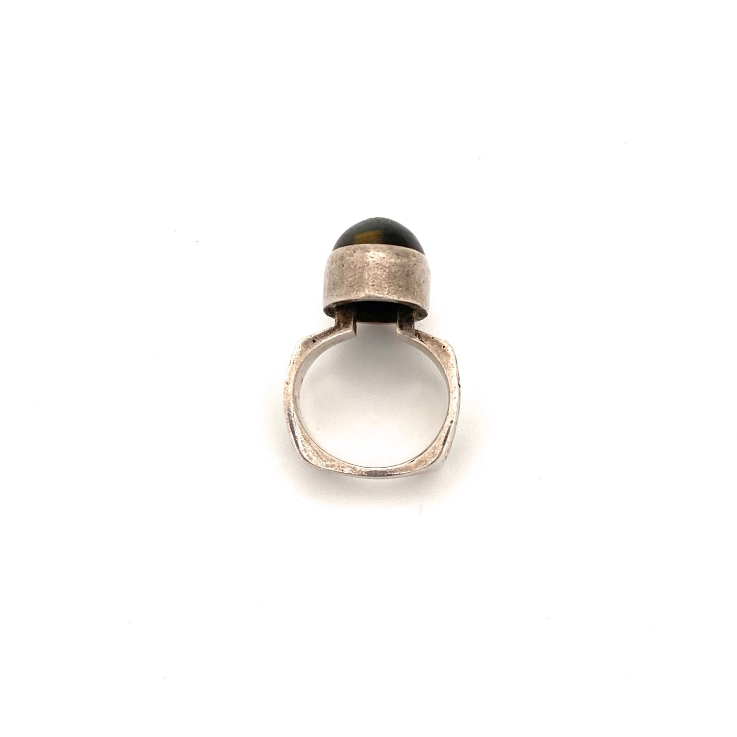 Bernard Chaudron sterling silver & falcons eye ring