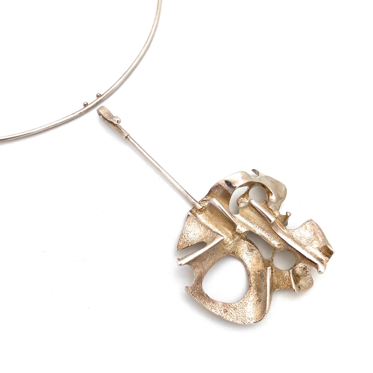 Campbell Scott extra large sculptural silver pendant & neck ring