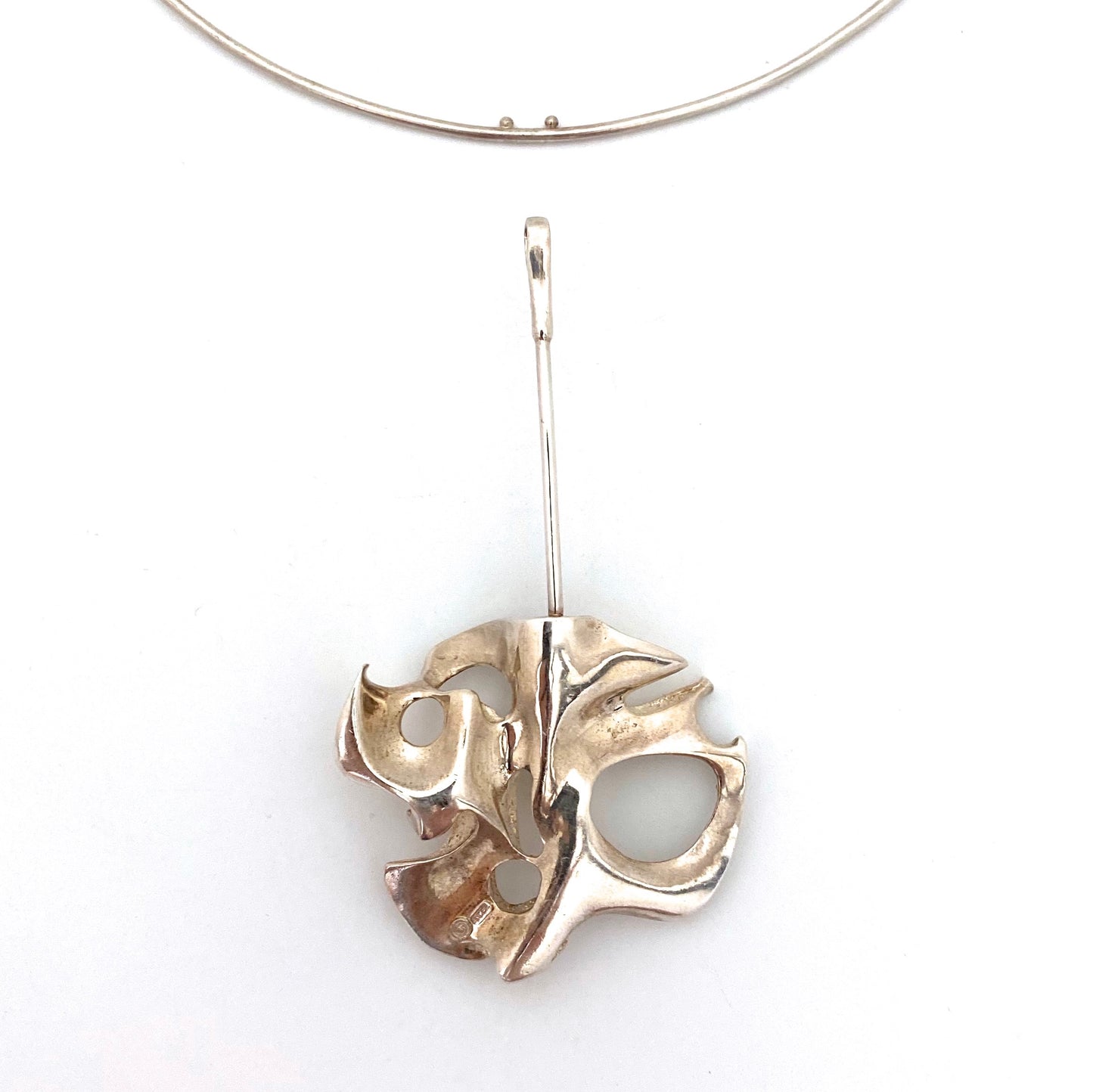 Campbell Scott extra large sculptural silver pendant & neck ring