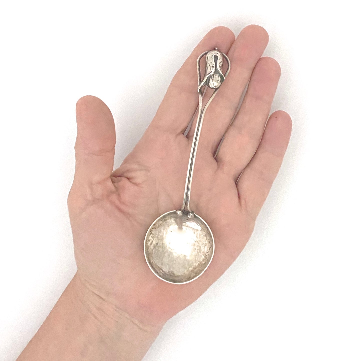scale Carl Poul Petersen Canada vintage silver blossom sauce jam spoon
