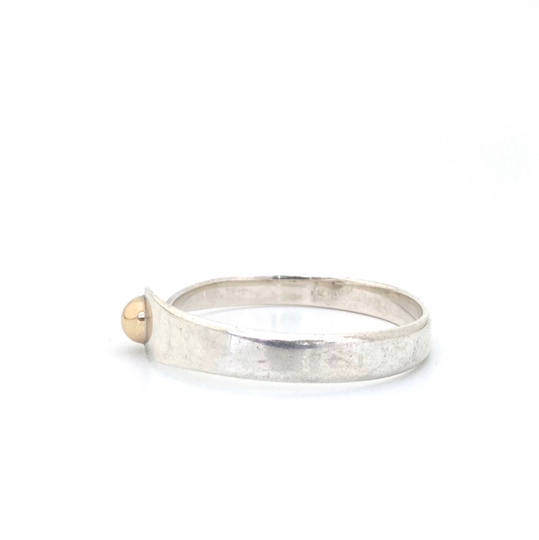 profile Darla Hesse Canada vintage silver 14k gold dome bracelet Canadian Modernist jewelry design