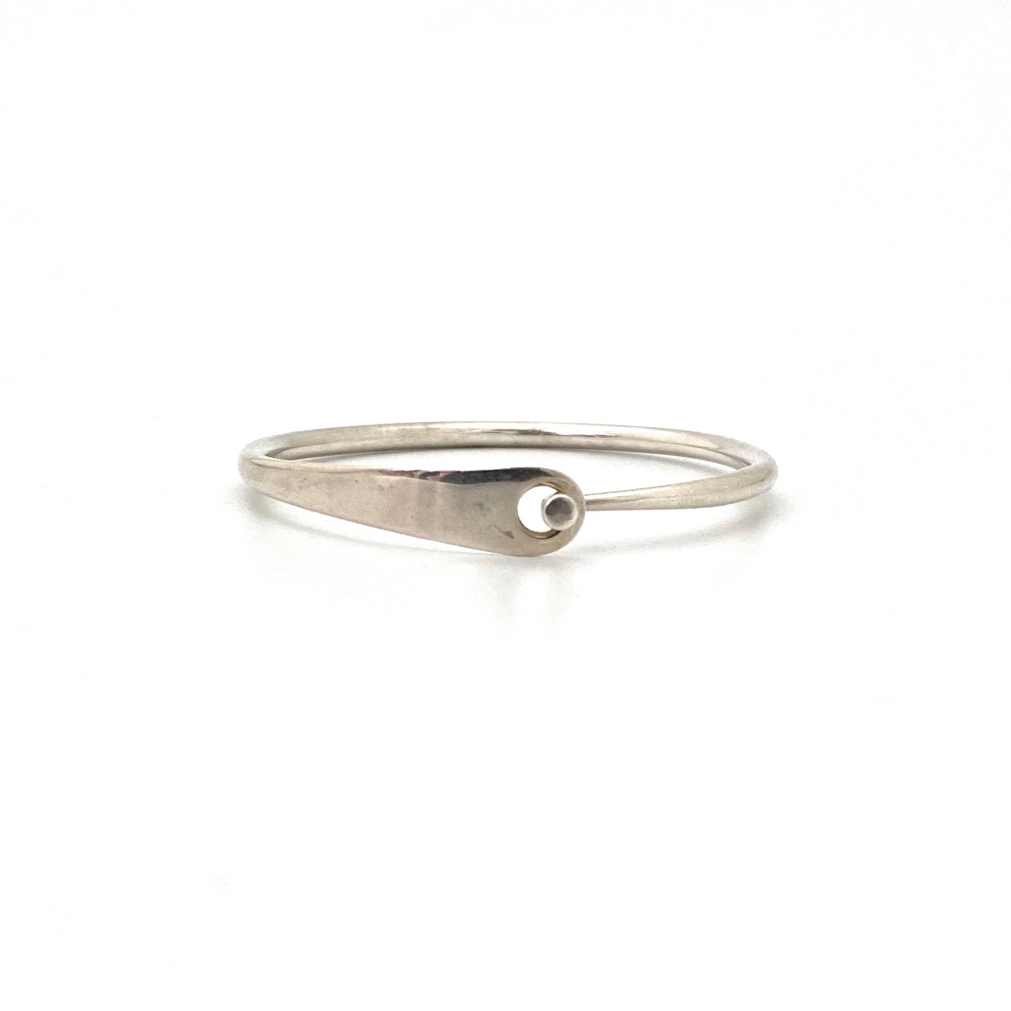 Darla Hesse silver bangle bracelet ~ hook closure