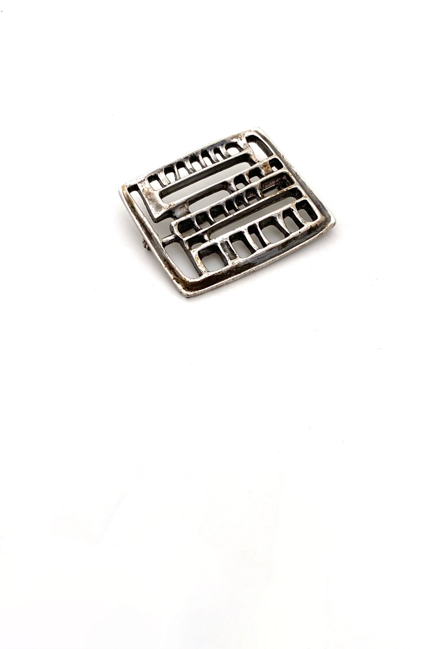 David-Andersen Norway vintage silver abstract brooch Bjorn Sigurd Ostern Scandinavian Modernist jewelry design