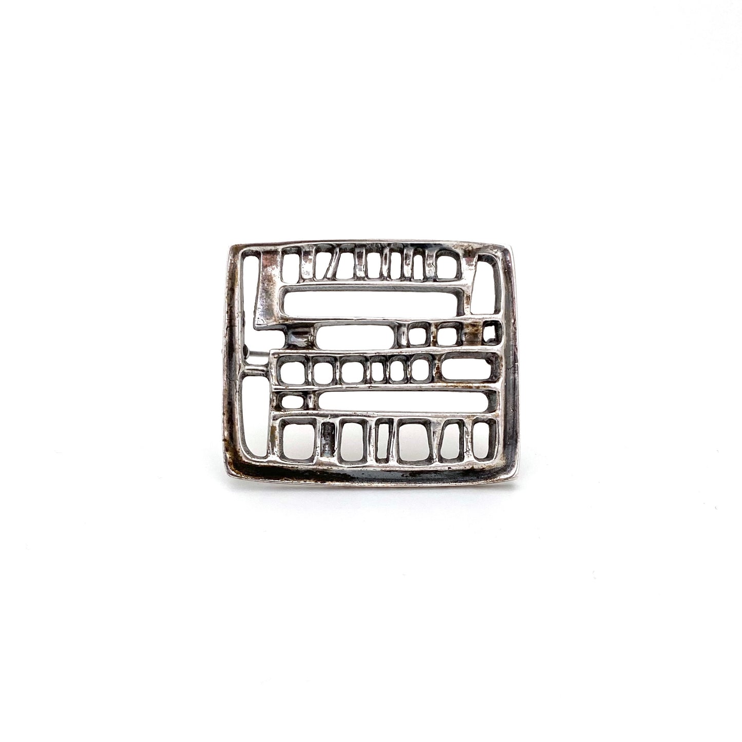 detail David-Andersen Norway vintage silver abstract brooch Bjorn Sigurd Ostern Scandinavian Modernist jewelry design