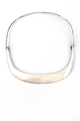 David-Andersen Norway vintage silver two piece choker necklace Scandinavian Modernist jewelry design