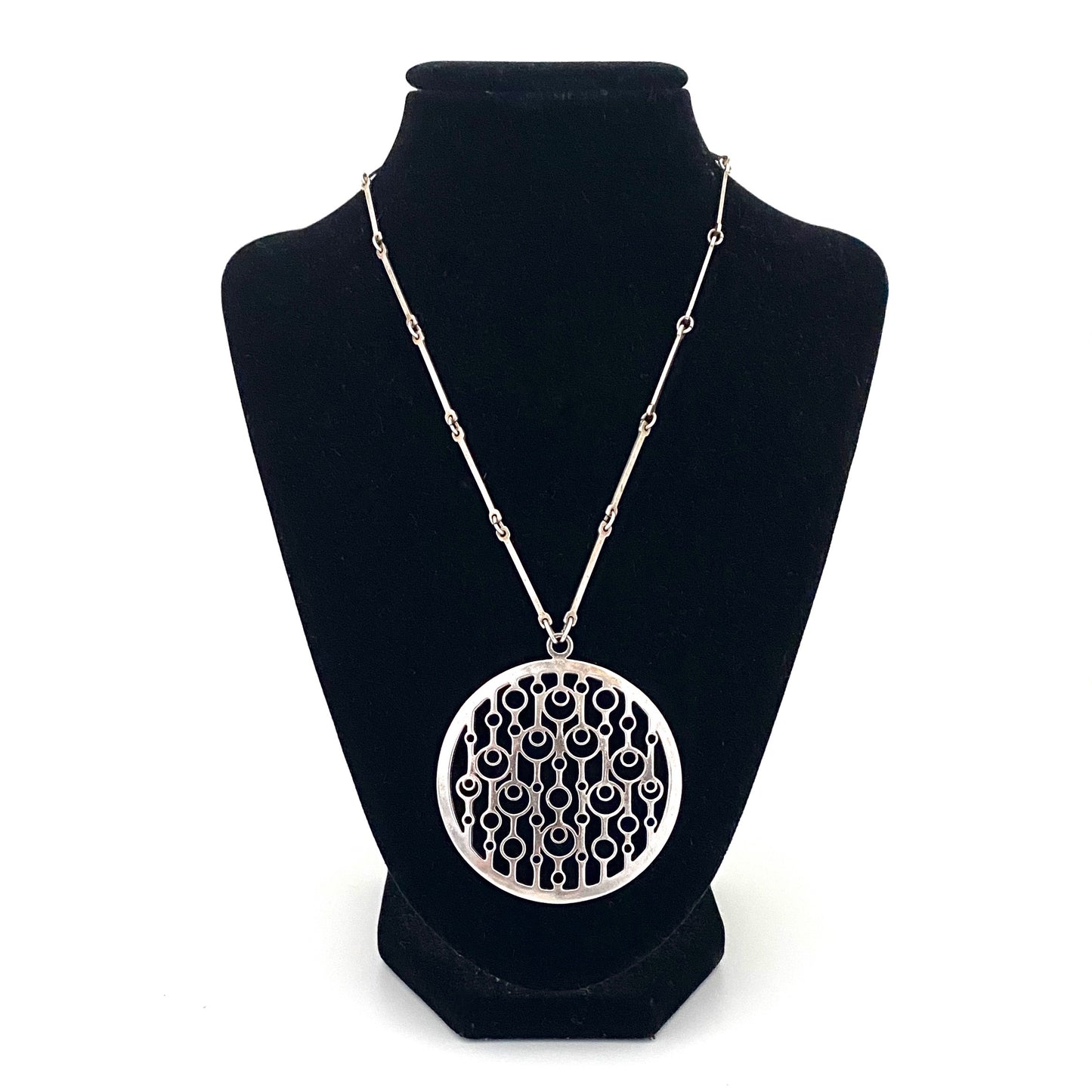 David-Andersen large 'silver circles' pendant necklace ~ Marianne Berg