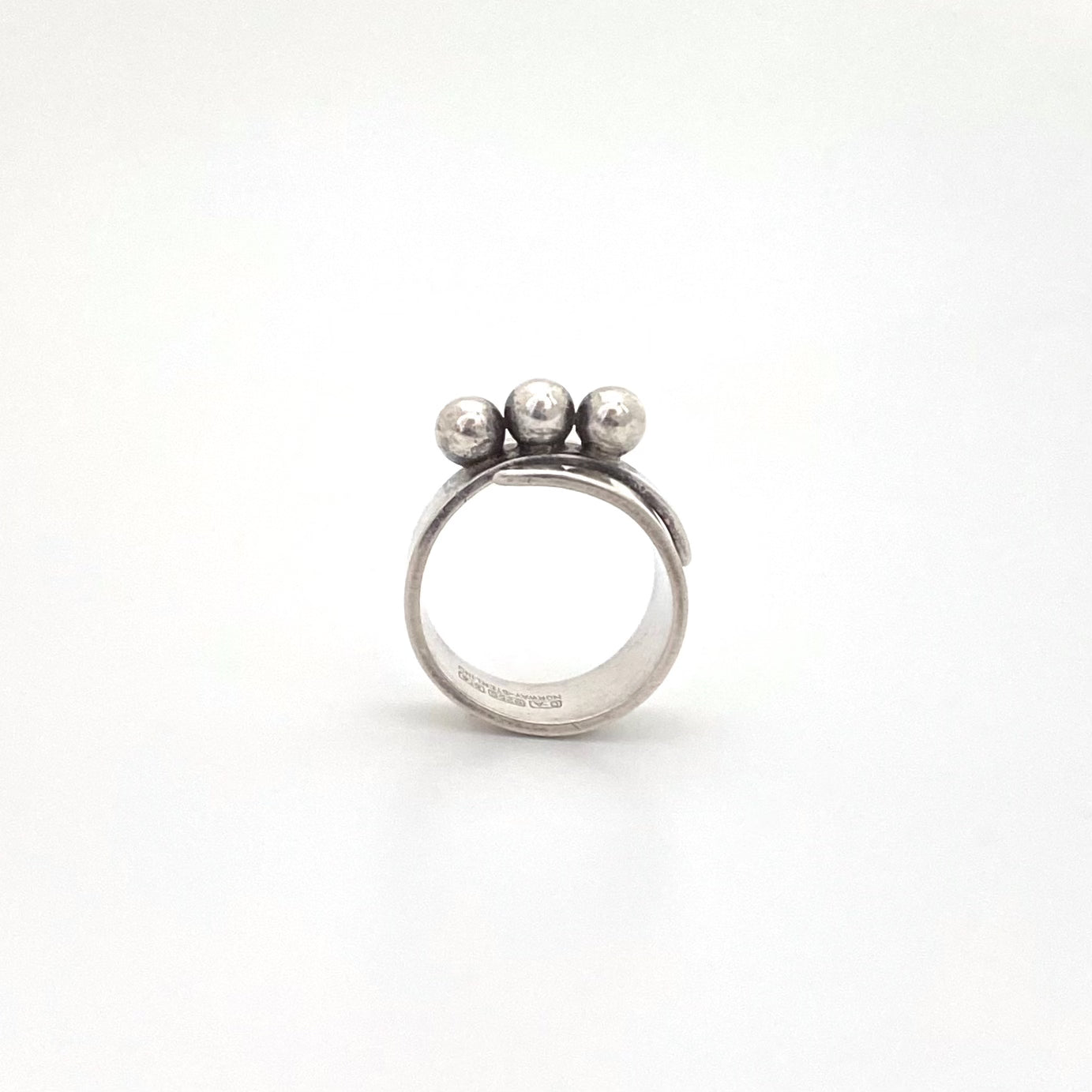 profile David-Andersen Norway vintage silver wrap ring Scandinavian Modernist jewelry design