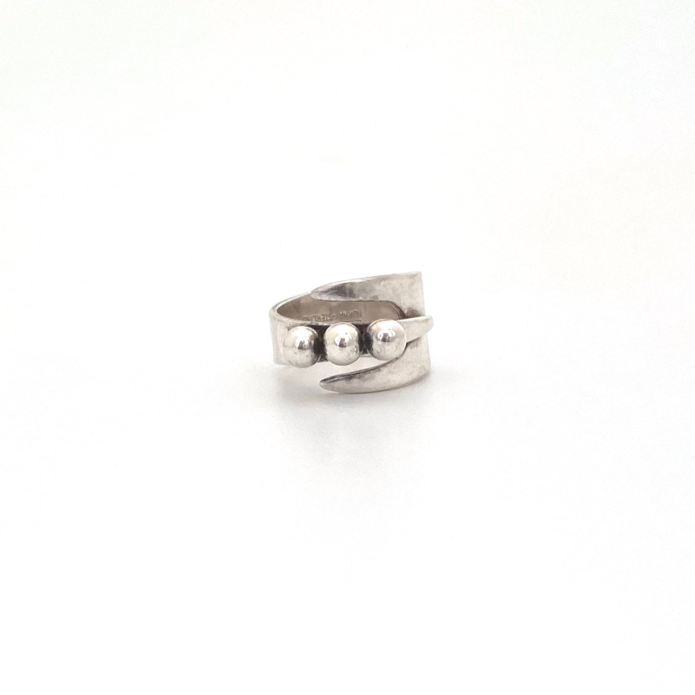 detail David-Andersen Norway vintage silver wrap ring Scandinavian Modernist jewelry design