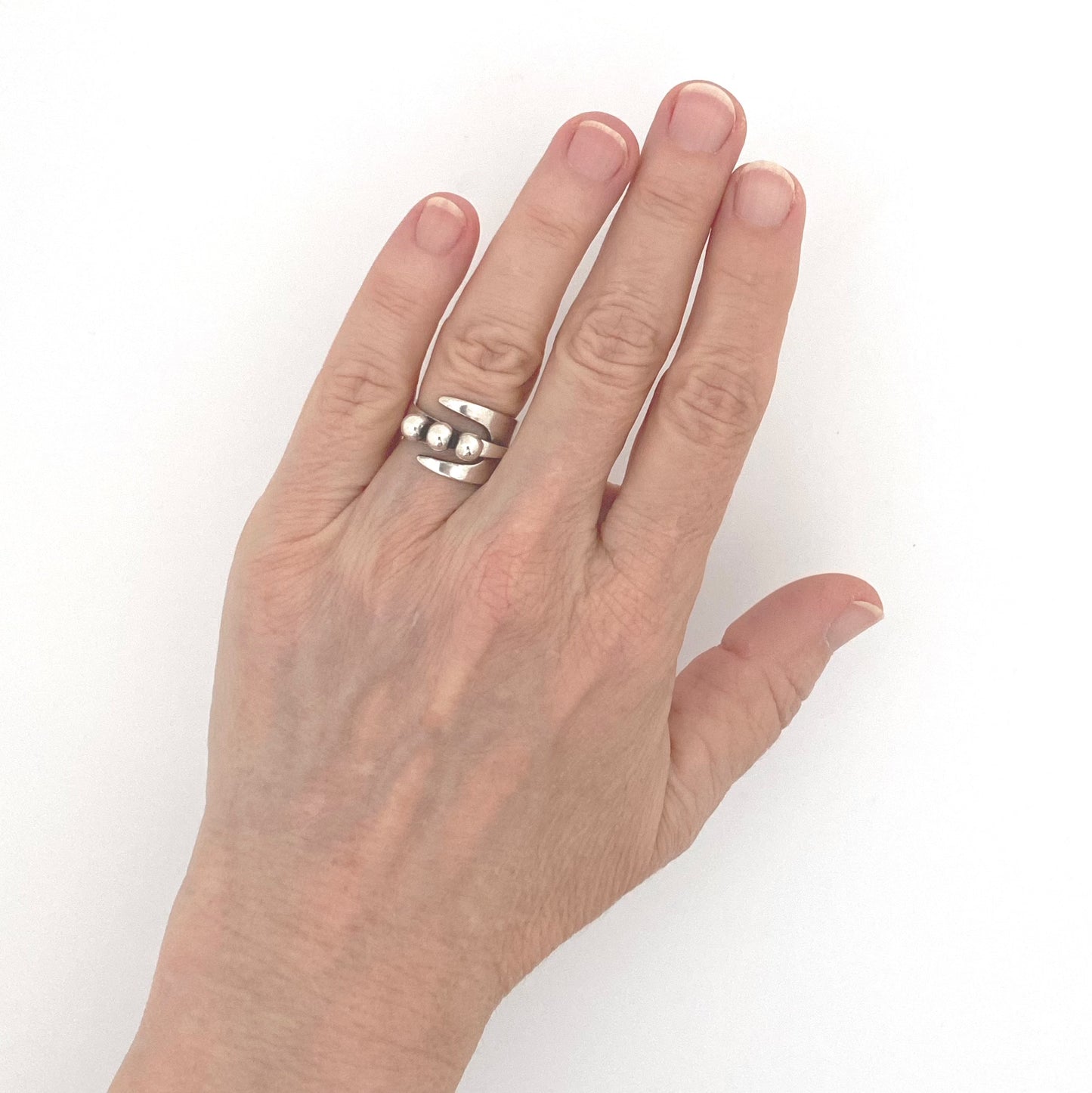 scale David-Andersen Norway vintage silver wrap ring Scandinavian Modernist jewelry design