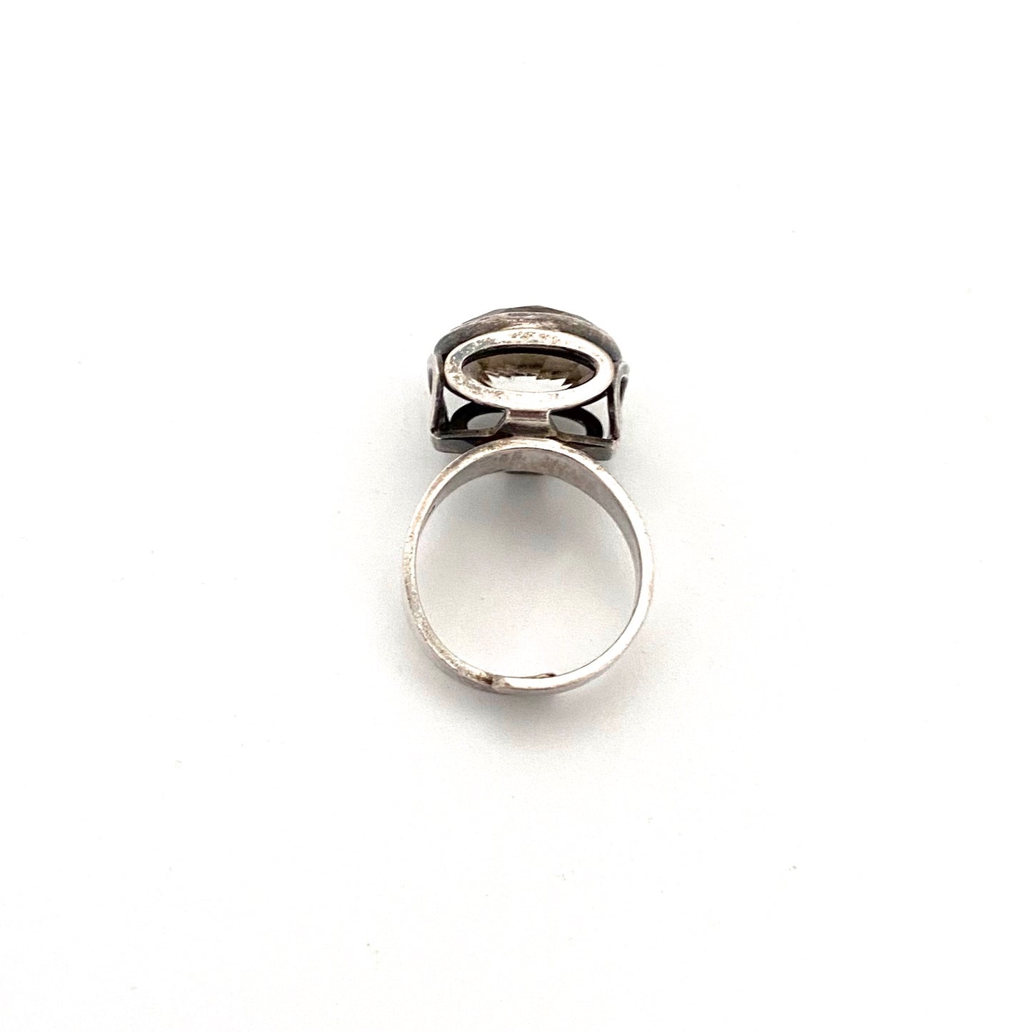 Ekstrom Sweden silver & rock crystal ring ~ 1974