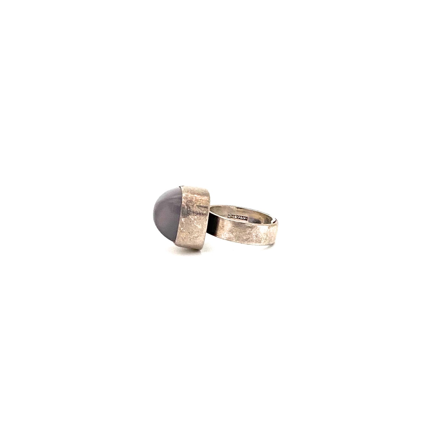 profile Elis Kauppi Kupittaan Kulta Finland vintage silver chalcedony ring Scandinavian Modernist jewelry design