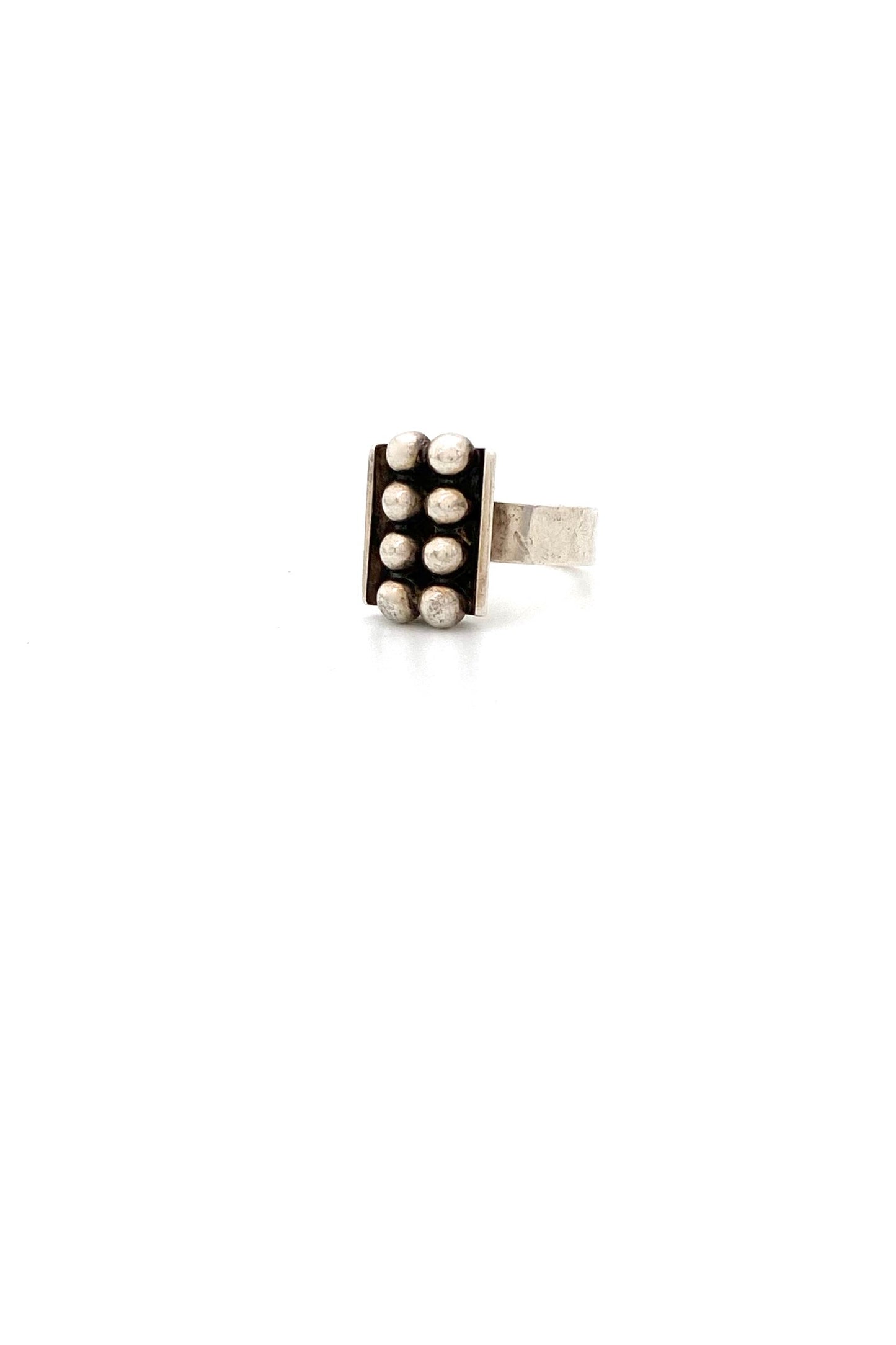 Elis Kauppi Kupittaan Kulta Finland vintage silver spheres ring Scandinavian Modernist jewelry design