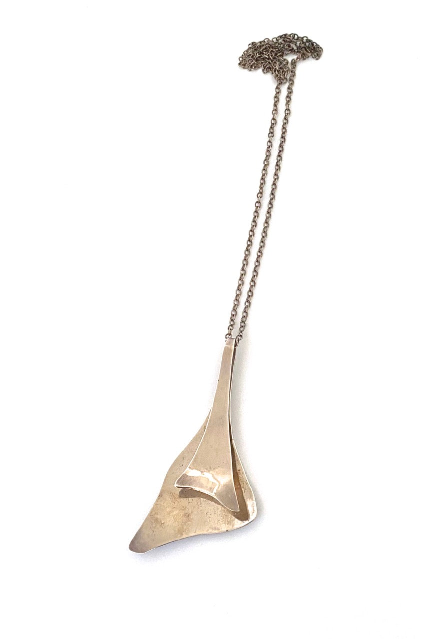 Erik Dennung Buch and Deichmann Denmark vintage sterling silver extra large pendant Scandinavian Modernist jewelry design