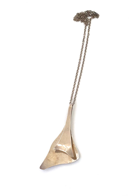 Erik Dennung Buch and Deichmann Denmark vintage sterling silver extra large pendant Scandinavian Modernist jewelry design