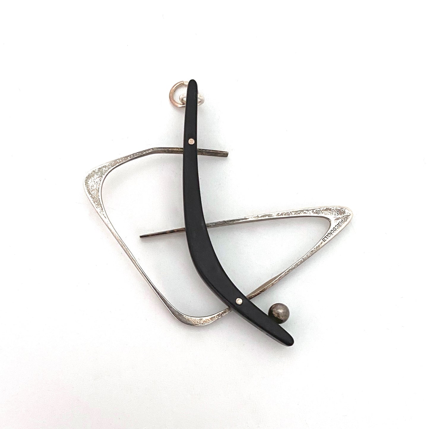 Everett Macdonald silver & ebony pendant