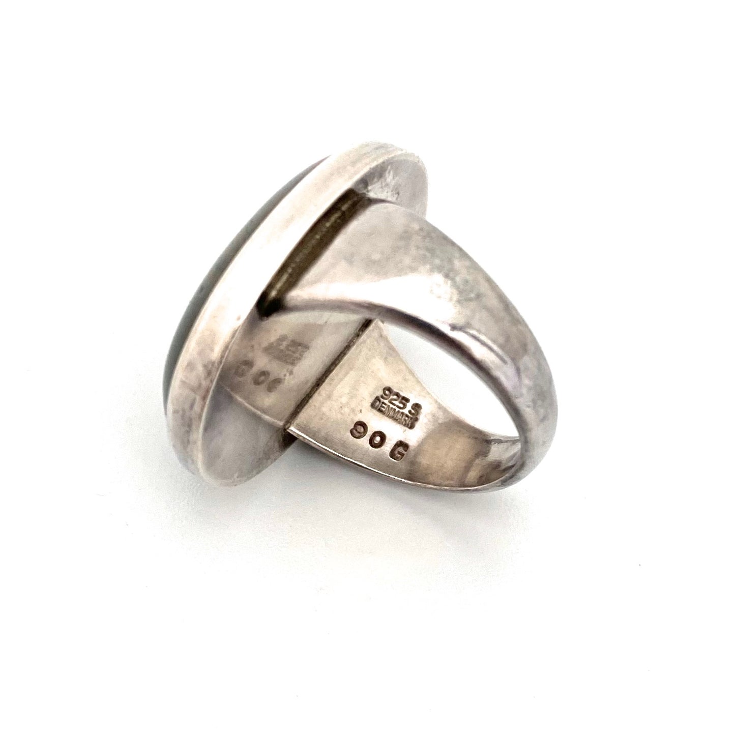 Georg Jensen large moss agate ring #90G