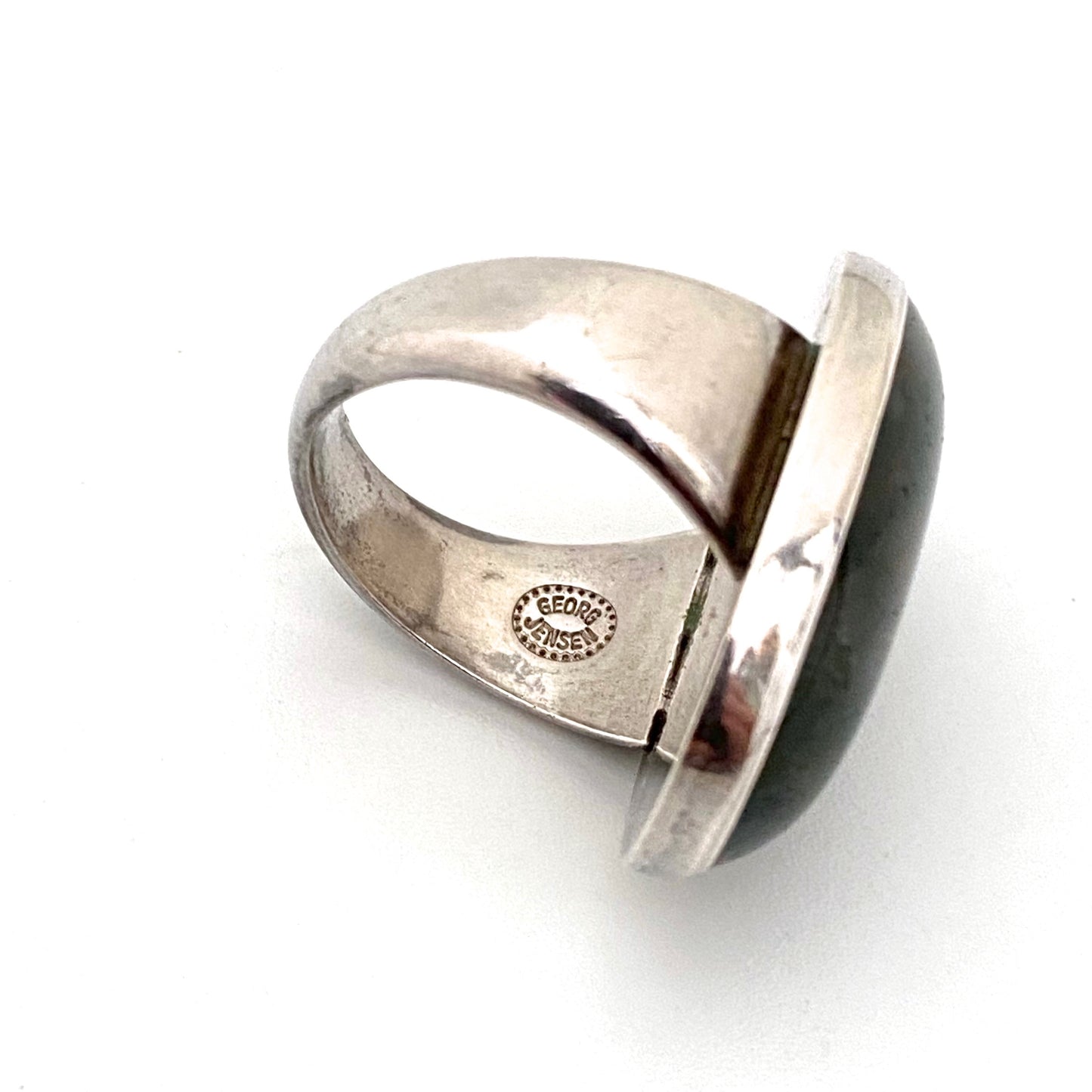 Georg Jensen large moss agate ring #90G