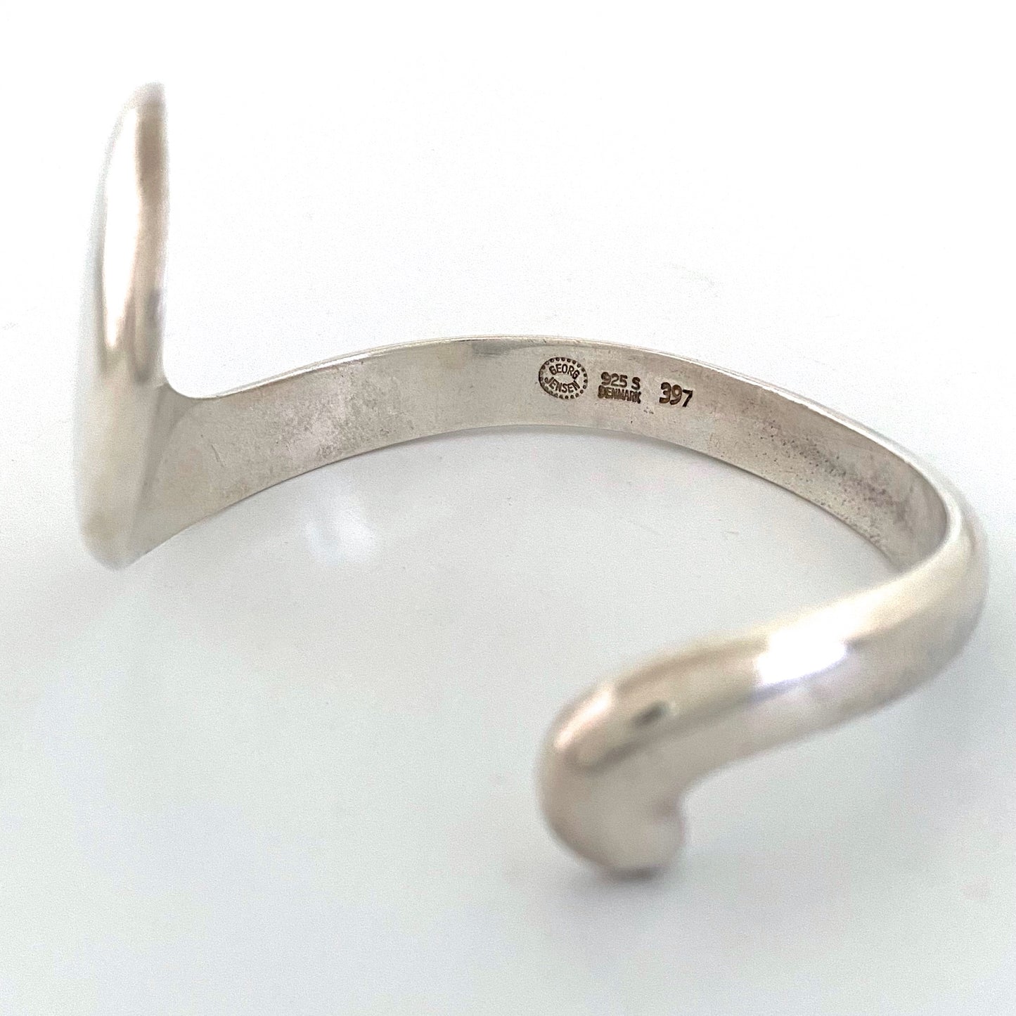 Georg Jensen silver swirl cuff bracelet 397 ~ fairly scarce