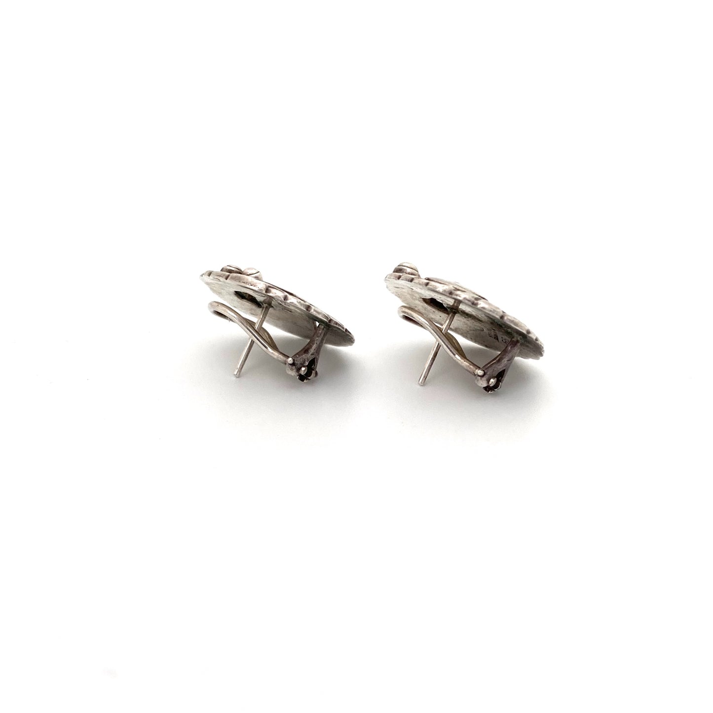 profile Georg Jensen Denmark vintage silver dove earrings 66 silver cabochons Kristian Moehl Hansen Danish jewelry design