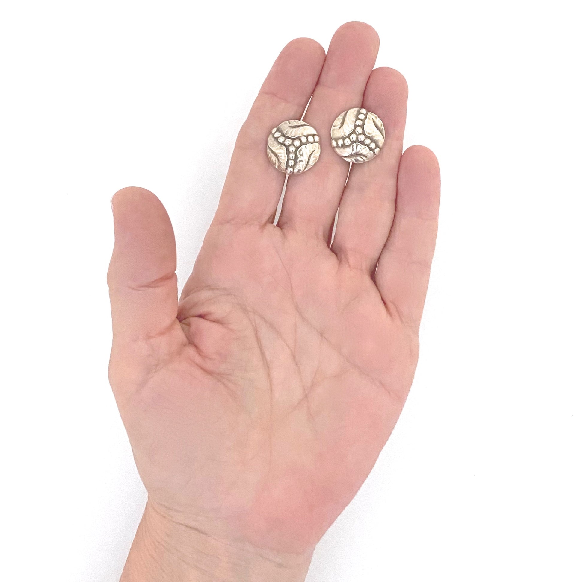 scale Georg Jensen Denmark vintage silver earrings 57 Georg Jensen design Danish jewelry design