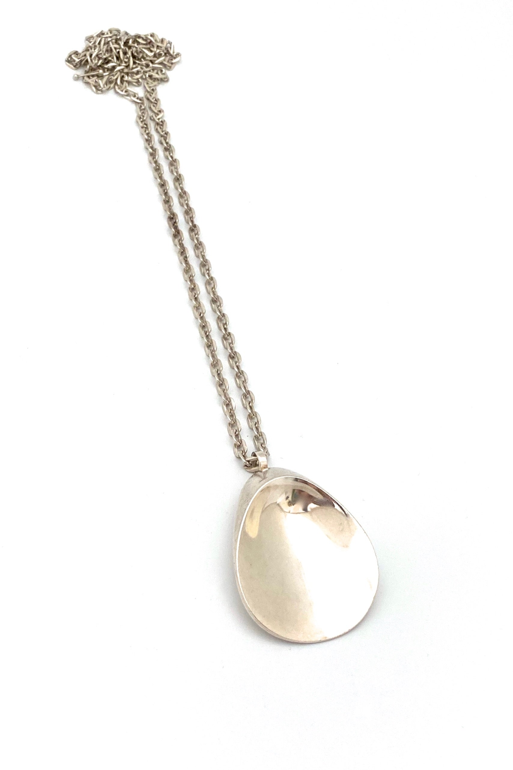 Georg Jensen Denmark vintage silver shell pendant necklace 328 Nanna Ditzel Scandinavian Modernist jewelry design