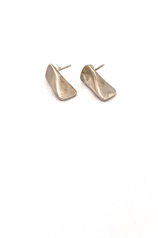 Georg Jensen Denmark vintage silver post earrings 116A Edvard Kindt-Larsen Scandinavian Modernist jewelry design