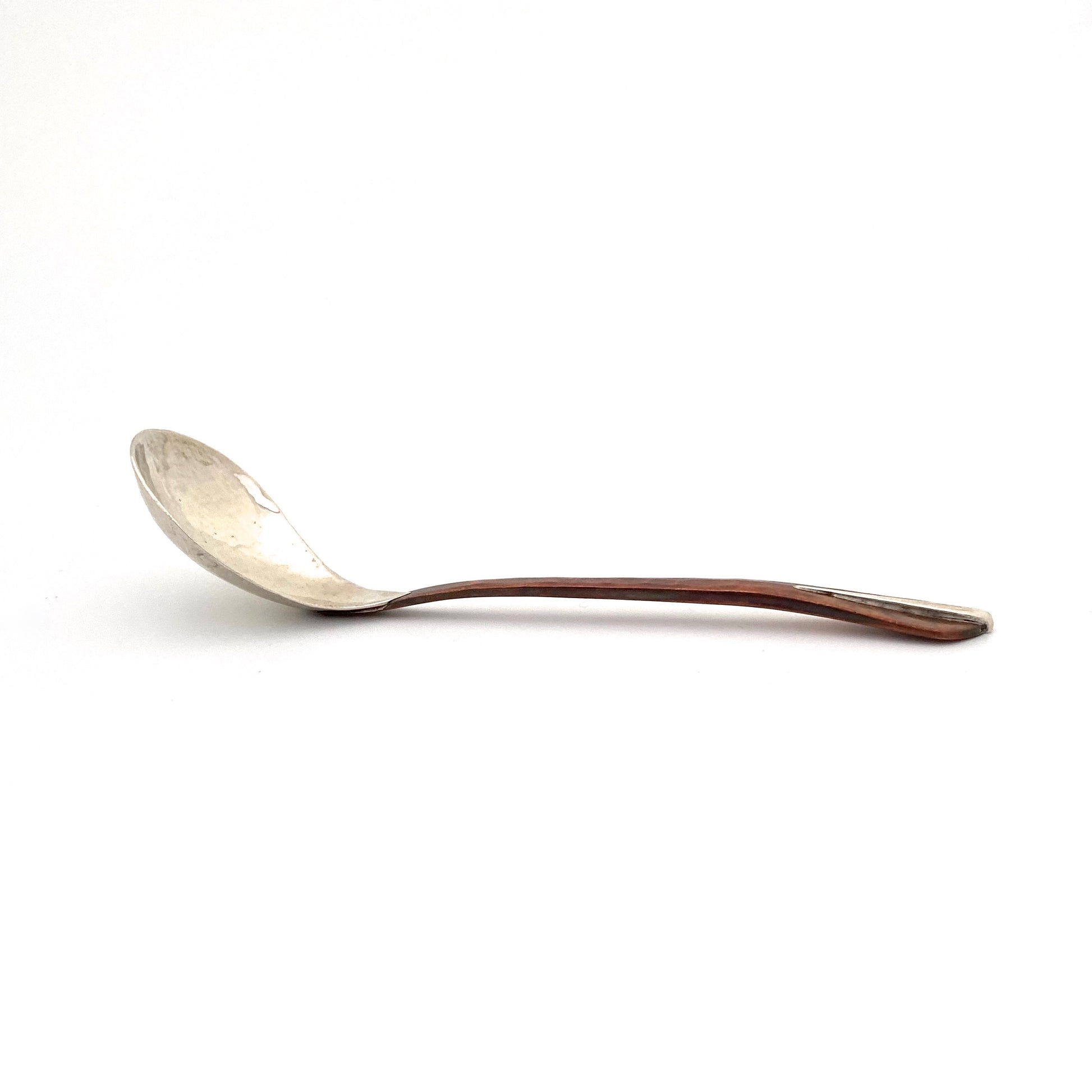 profile George Dancy Canada vintage hammered silver copper hand wrought serving condiment spoon 1951 Canadian midcentury design