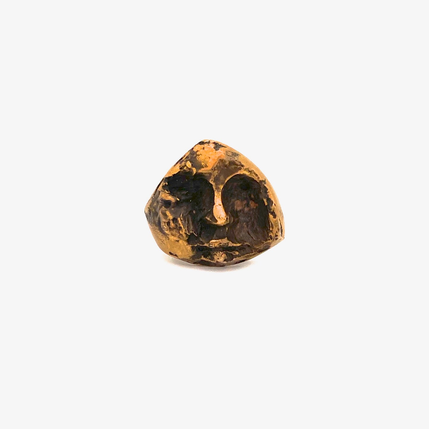 detail Henri Nogaret France large vintage bronze sculpted face ring Modernist jewelry design