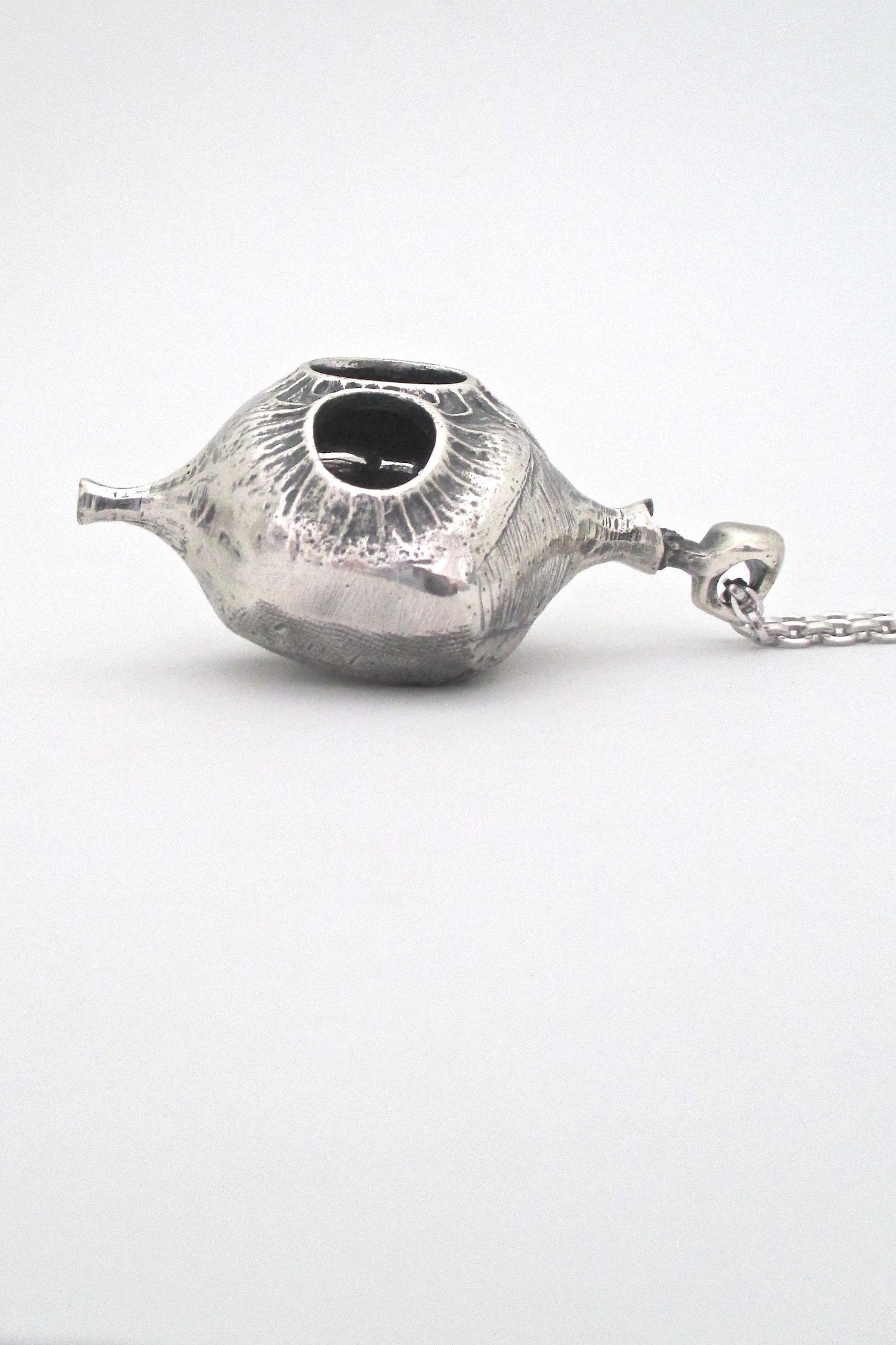 profile Guy Vidal Canada vintage brutalist pewter very rare sculpture necklace original box