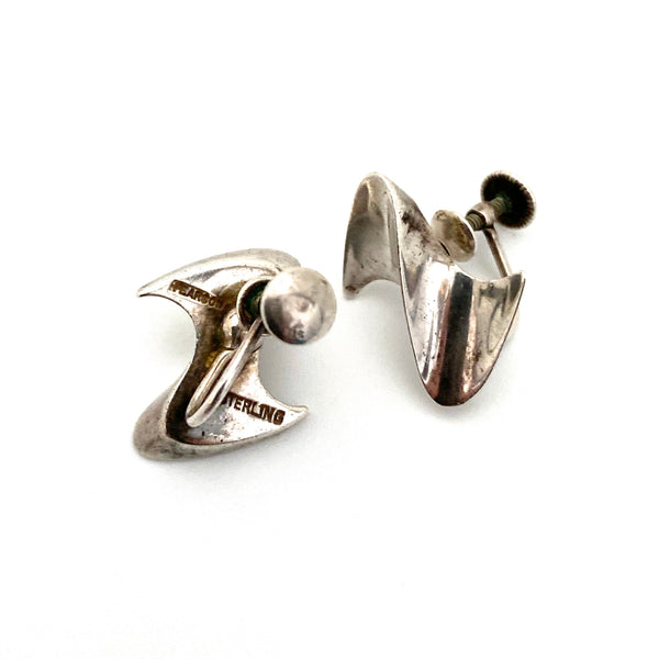 Ronald Hayes Pearson sculptural silver earrings