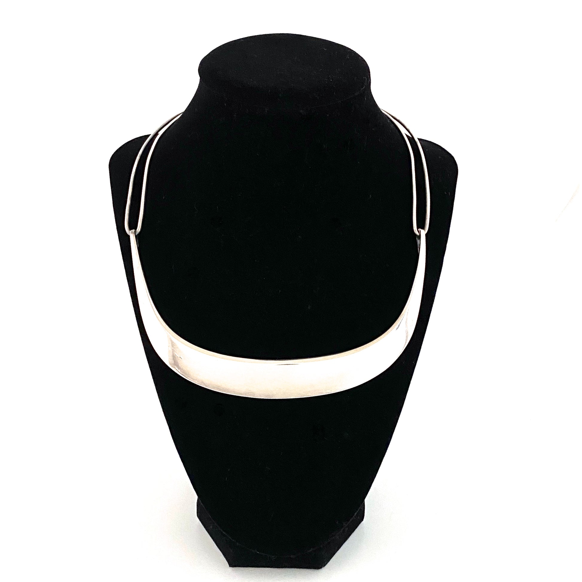 scale David-Andersen Norway vintage silver two piece choker necklace Scandinavian Modernist jewelry design