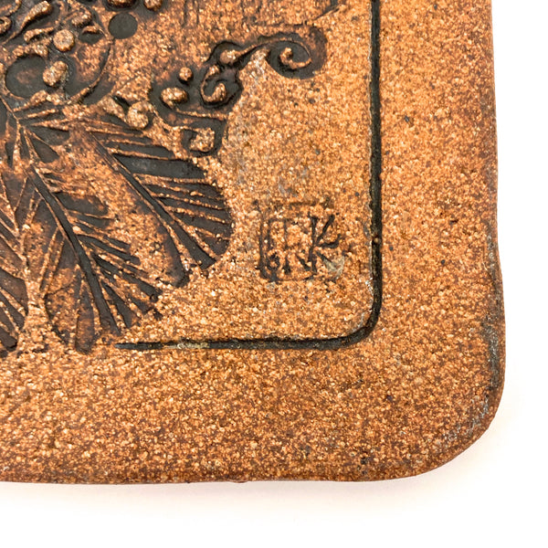 Ed Drahanchuk studio ceramic bird tile / trivet
