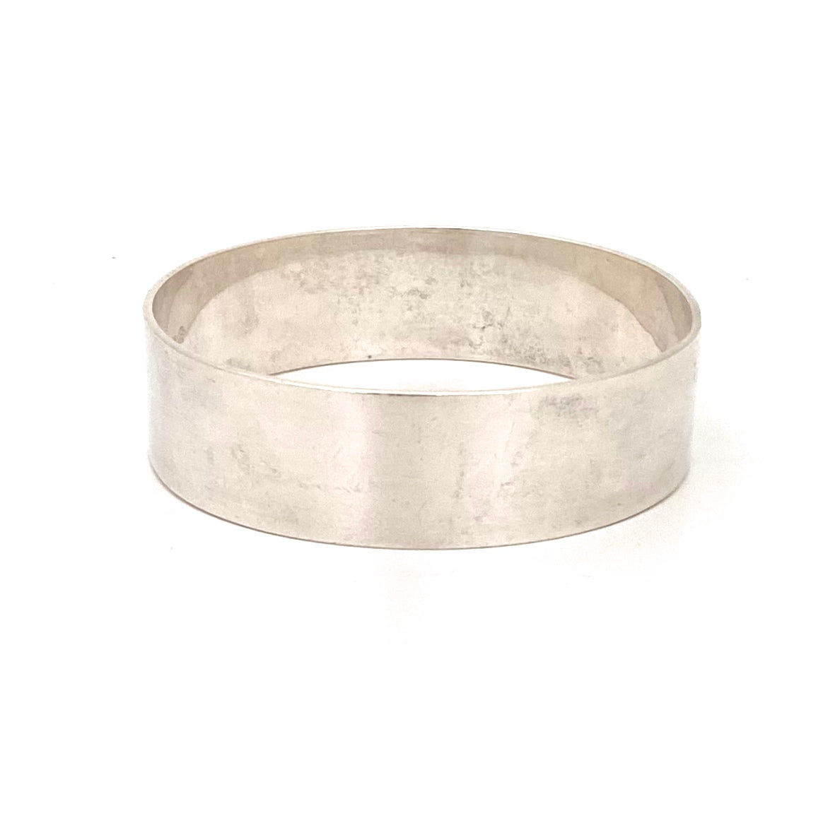 detail Burkhardt Canada vintage silver plain wide bangle bracelet Canadian Modernist jewelry design