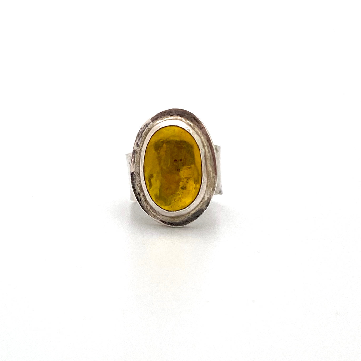 Rafael Canada sterling silver ring ~ clear bright yellow