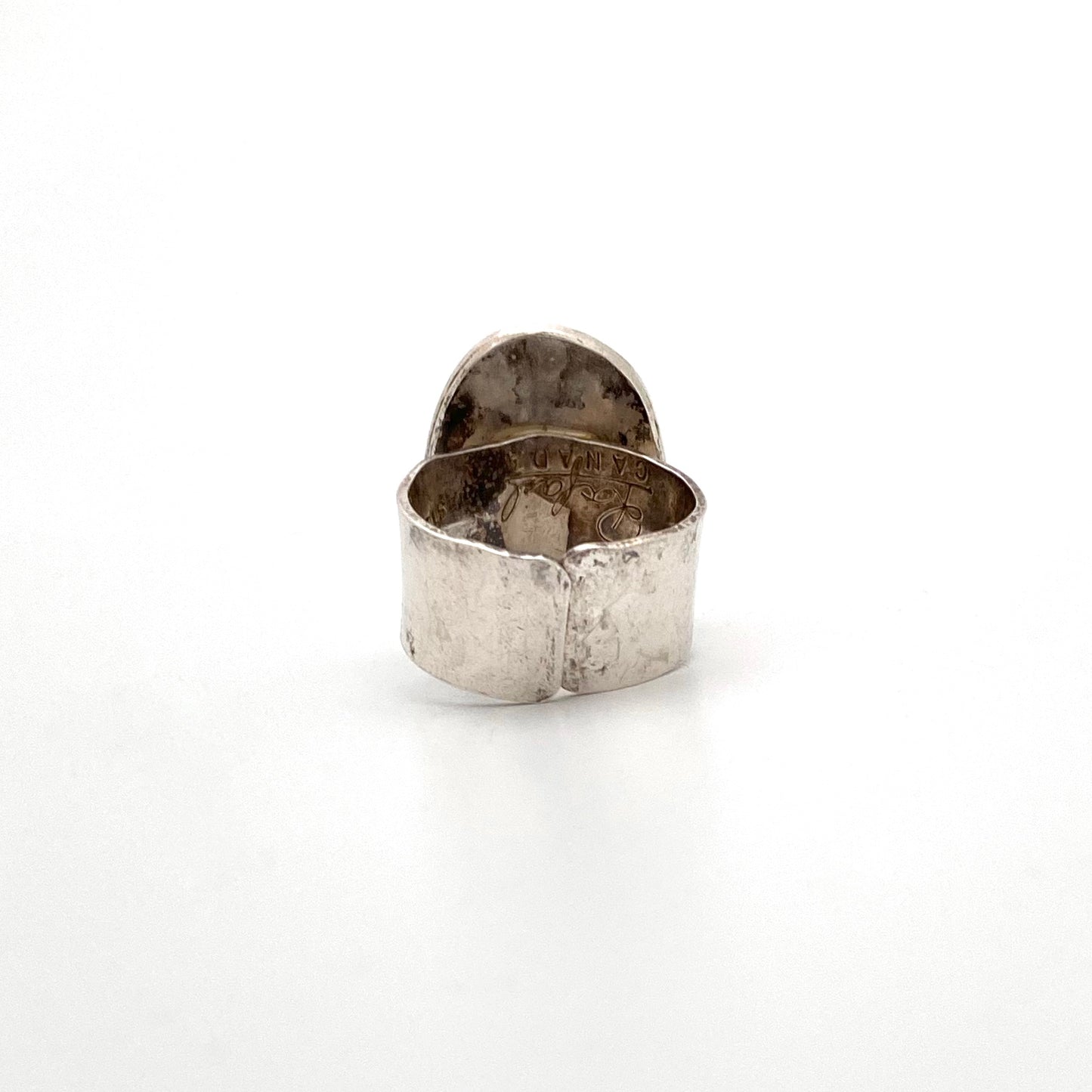 Rafael Canada sterling silver ring ~ clear bright yellow