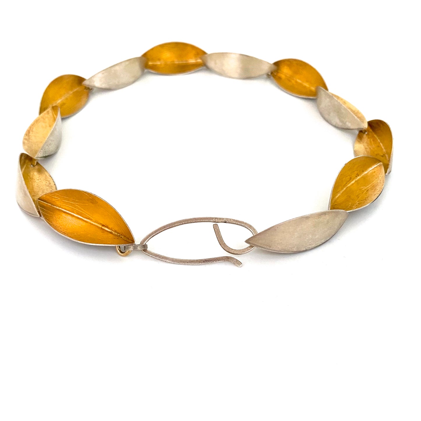 closure Arek Wolski Poland vintage sterling silver gilt choker necklace Modernist jewelry design