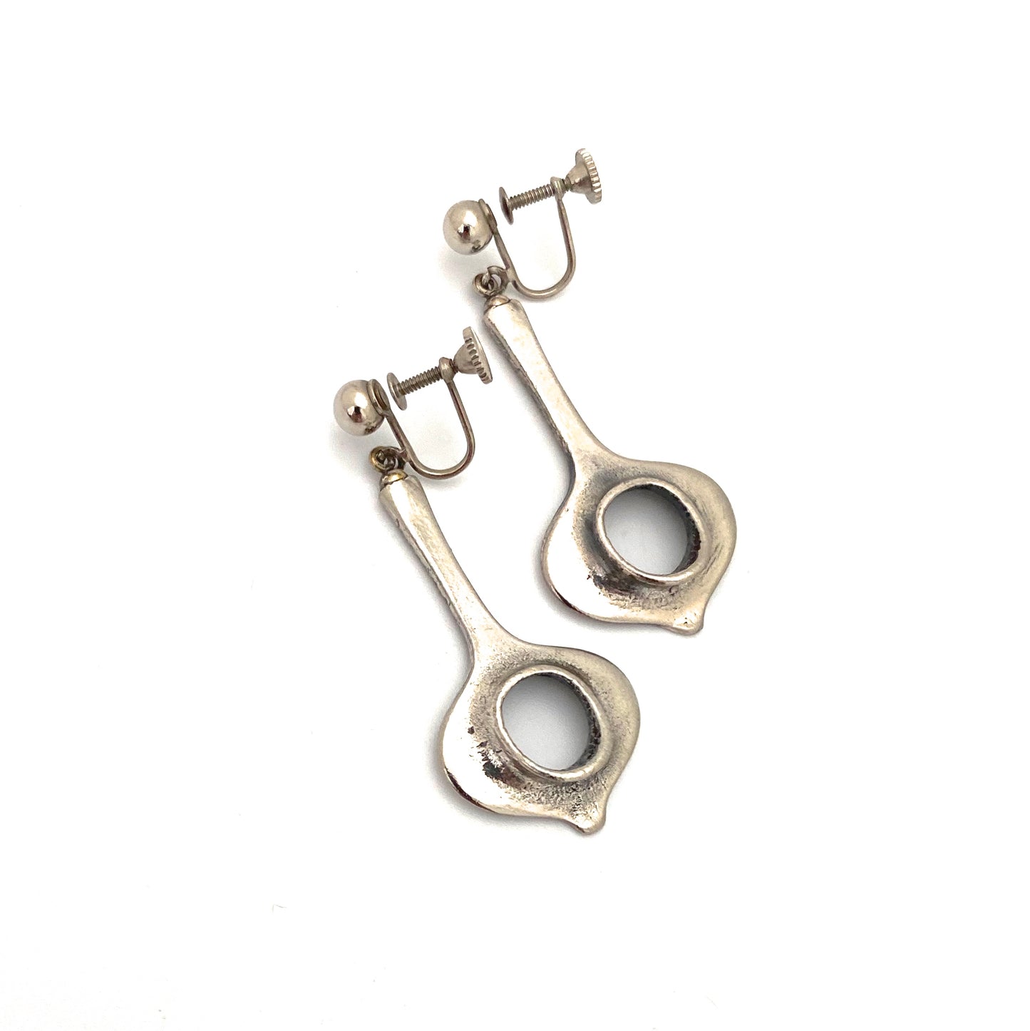 Guy Vidal brutalist pewter drop earrings