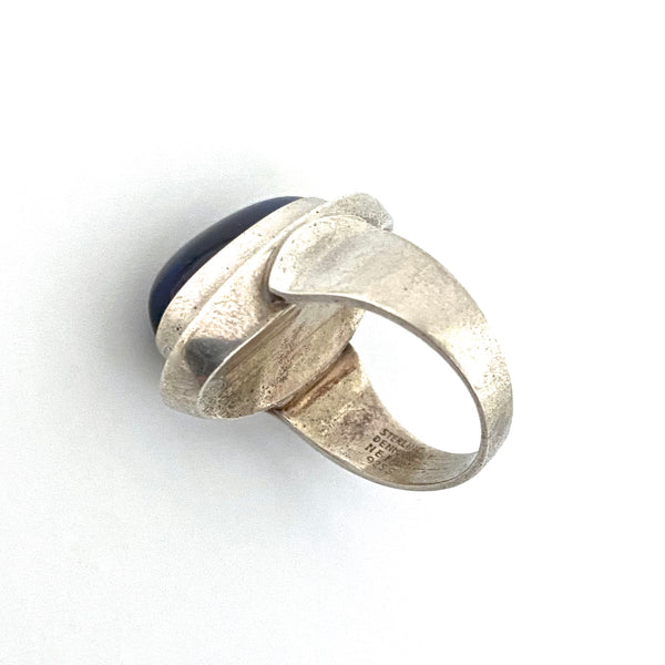 Niels From large silver & blue ring