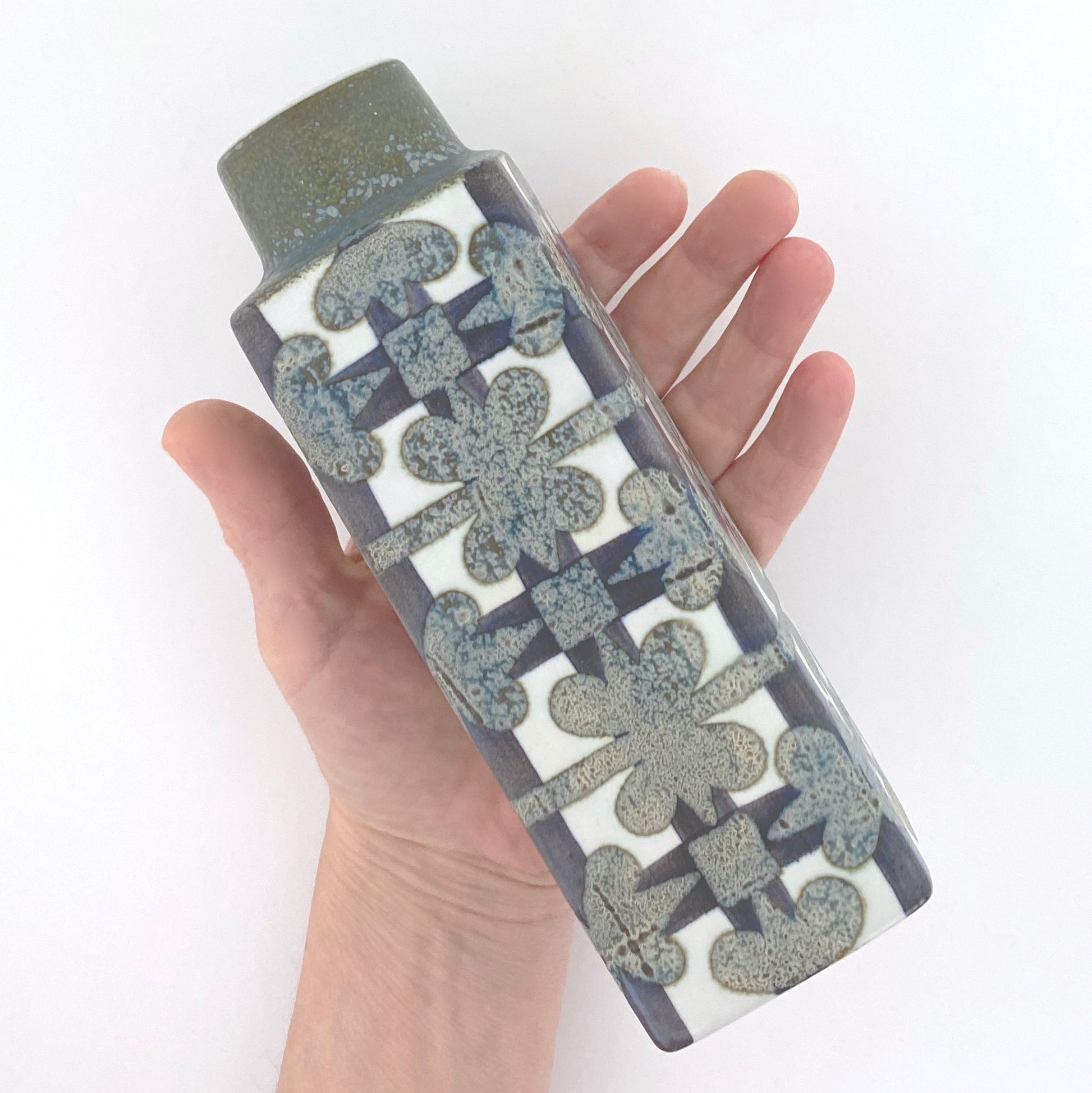 scale Royal Copenhagen Denmark vintage ceramic faience Baca medium vase Nils Thorsson Scandinavian Modern design