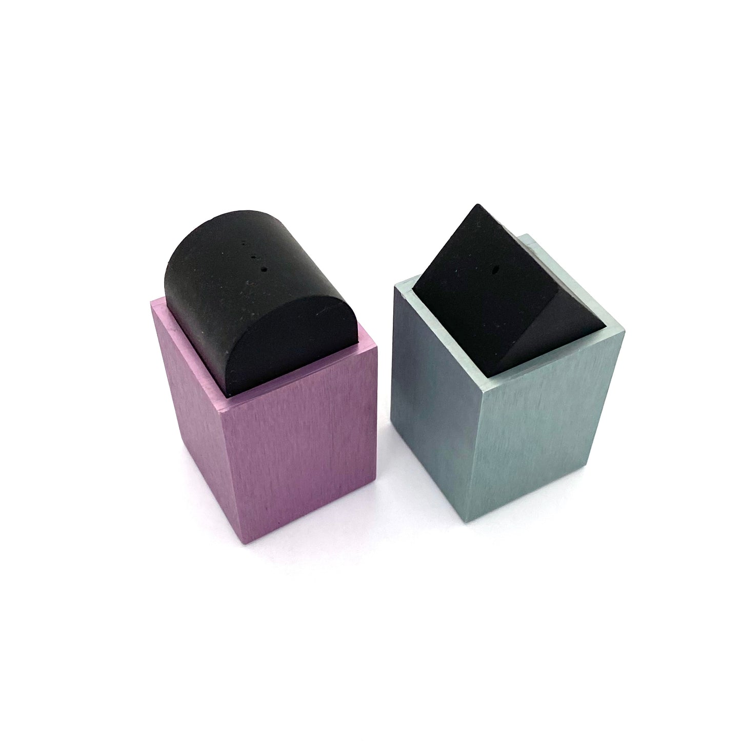 detail Elika USA David Tisdale 1988 anodized aluminum salt and pepper postmodern design