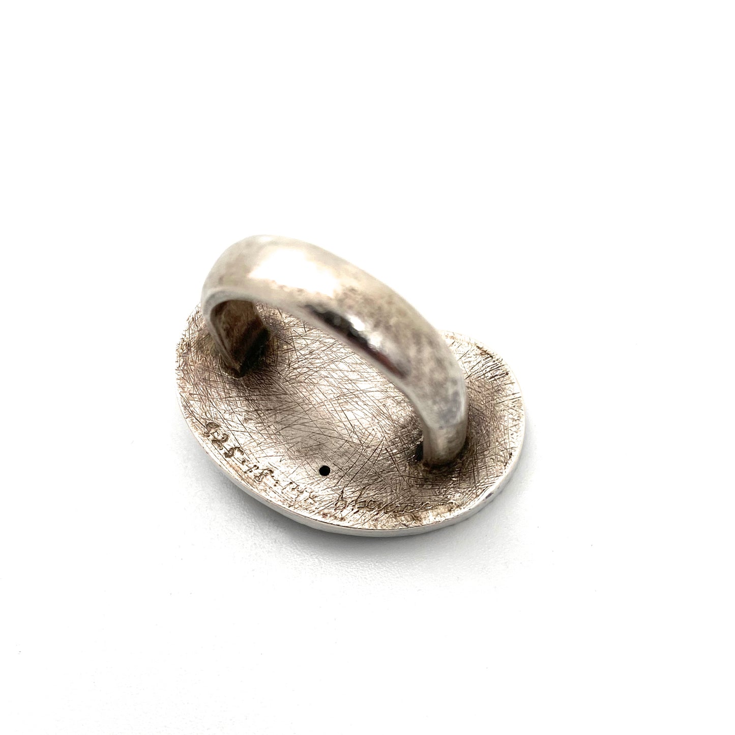 large vintage silver, 14k & 18k gold & cultured pearl ring ~ signed