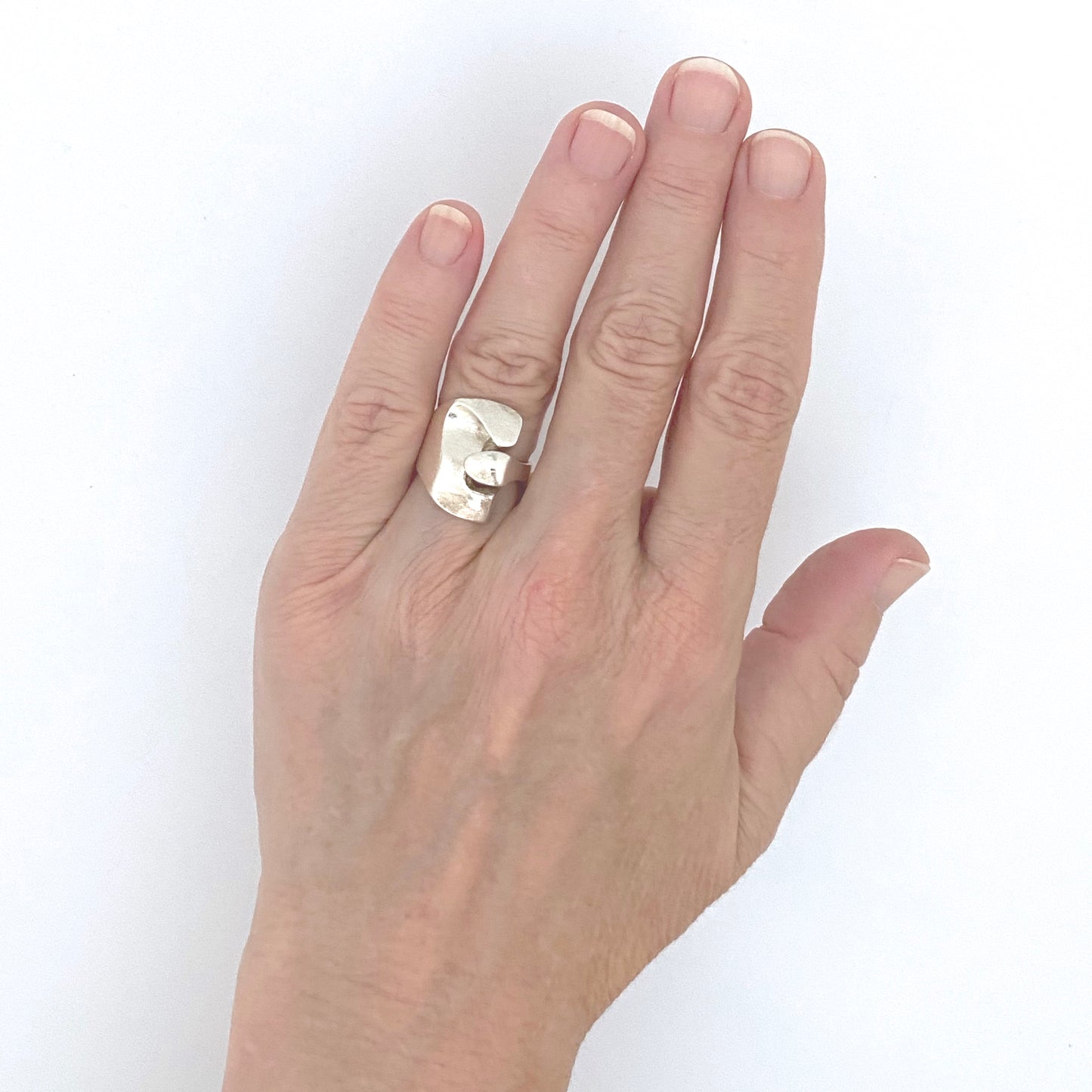 scale Lapponia Finland vintage silver sculptural ring Bjorn Weckstrom Scandinavian Modernist jewelry design