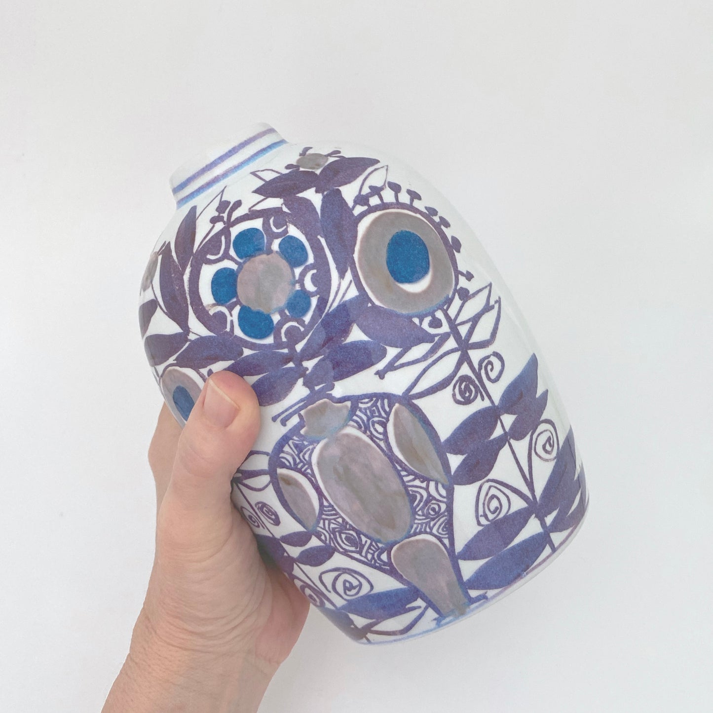 scale Royal Copenhagen Denmark vintage faience ceramic Tenera vase Kari Christensen Scandinavian design