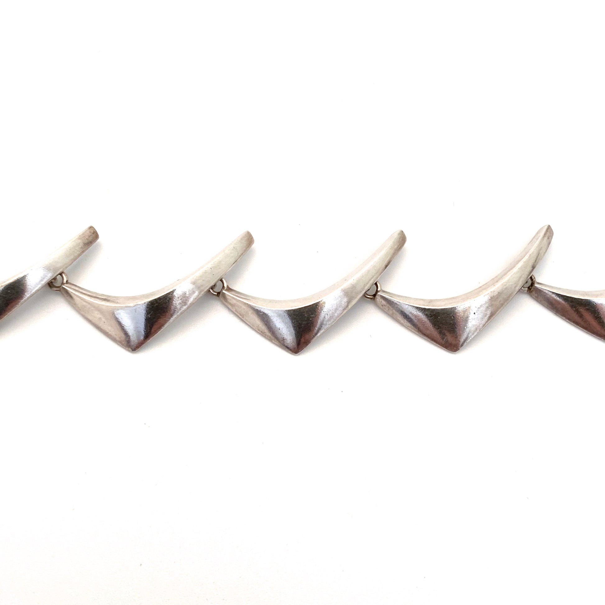 detail Anton Michelsen Denmark vintage silver link bracelet Scandinavian Modernist jewelry design