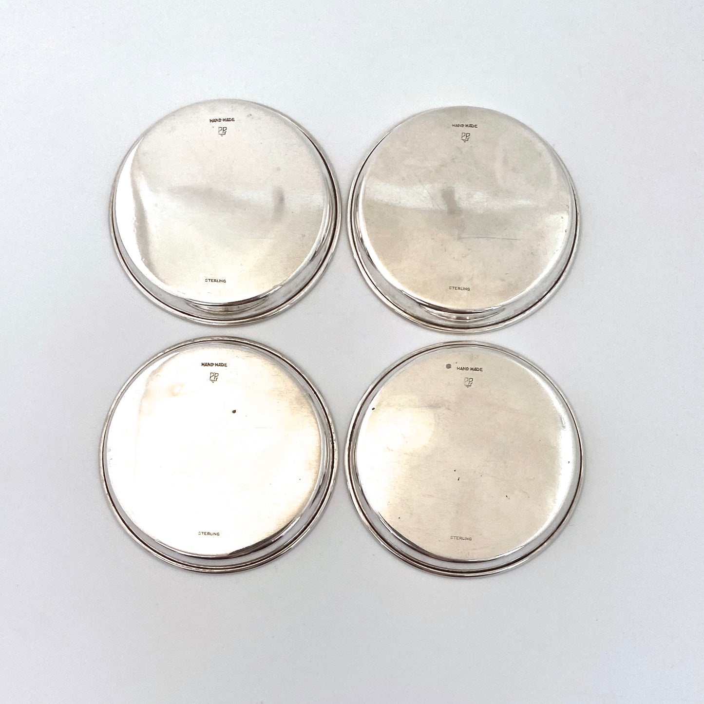 Carl Poul Petersen sterling silver coasters ~ set of 4